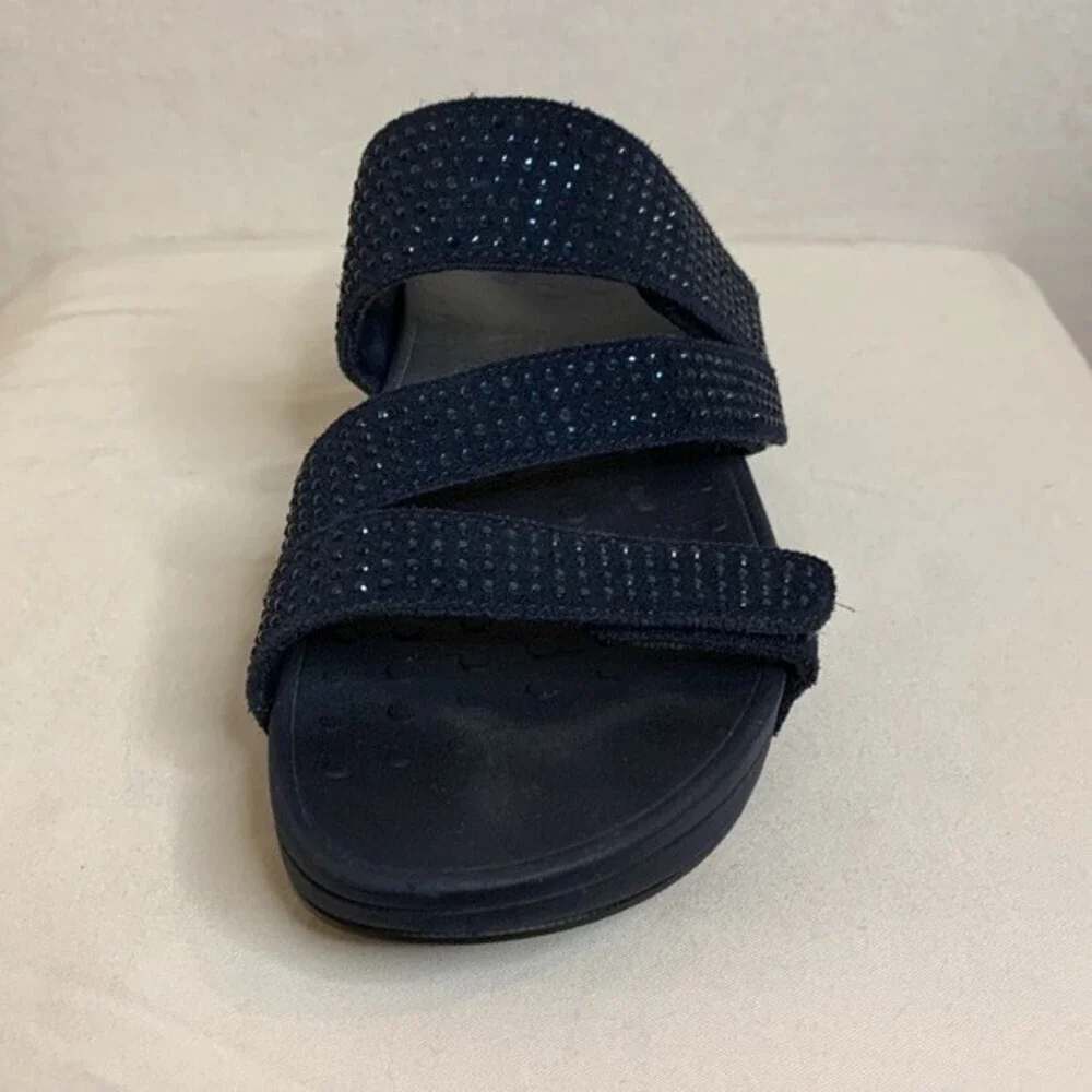 Vionic Black Sparkle Slide Sandals